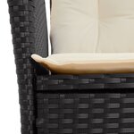 vidaXL Ensemble à manger de jardin avec coussins 3 Pièces Noir