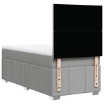vidaXL Sommier à lattes de lit et matelas Gris clair 90x190 cm Tissu