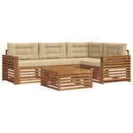 vidaXL Ensemble de canapés d'extérieur 5 pc Naturel et Beige