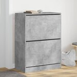 vidaXL Armoire à chaussures 2 tiroirs rabattables gris béton