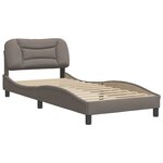 vidaXL Cadre de lit sans matelas Hvar taupe 90x190 cm tissu