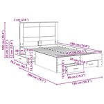 vidaXL Cadre de lit avec tiroir avec tête de lit Bois d'ingénierie