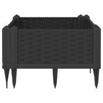 vidaXL Jardinière avec piquets noir 42 5x42 5x28 5 cm PP