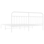 vidaXL Cadre de lit métal sans matelas et tête de lit blanc 193x203 cm