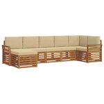vidaXL Ensemble de canapés d'extérieur 7 pc Naturel et Beige