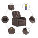 vidaXL Fauteuil de massage inclinable électrique marron similicuir