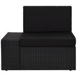 vidaXL Salon de jardin 9 Pièces avec coussins Noir Résine tressée