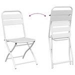 vidaXL Ensemble de Bistro Pliable 3 Pièces en Acier Blanc de