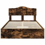 vidaXL Lit de Rangement Chêne fumé 120 x 190 cm Bois d'ingénierie