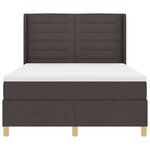 vidaXL Lit à Ressorts avec matelas Marron foncé 140 x 200 cm tissu