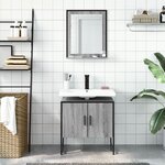 vidaXL Ensemble d'armoires de salle de bain 2 Pièces sonoma gris