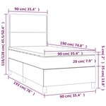 vidaXL Sommier à lattes de lit avec matelas et LED Bleu foncé 90x190cm
