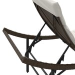 vidaXL Chaise longue avec coussin marron 55x199x50 cm résine tressée