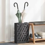 vidaXL Porte-parapluie avec stockage Noir 28 x 12 x 41 cm Acier