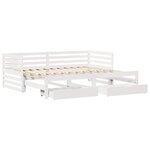 vidaXL Lit de jour et tiroirs sans matelas blanc 90x200 cm bois massif