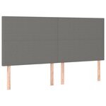 vidaXL Tête de lit à LED Gris foncé 200x5x118/128 cm Tissu