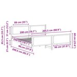 vidaXL Cadre de lit avec tête de lit Gris foncé 200 x 200 cm tissu