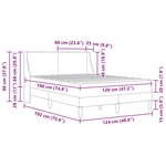 vidaXL Cadre de lit avec matelas Taupe 120 x 190 cm Polyester