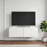 vidaXL Meuble TV mural 98 x 31 x 30 cm Blanc brillant