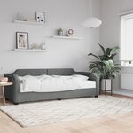 vidaXL Lit de jour avec matelas gris foncé 80x200 cm tissu