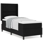 vidaXL Lit box avec matelas noir 90 x 190 cm en tissu