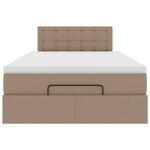 vidaXL Cadre de lit ottoman et matelas cappuccino 120x200cm similicuir