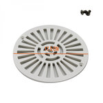 Grille bonde de fond ronde avec vis pour piscine béton - Diam 17,5 cm - Blanc