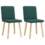 vidaXL Chaises à manger lot de 2 vert foncé tissu