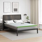 vidaXL Surmatelas Blanc et vert 160 x 200 cm Tissu Jacquard