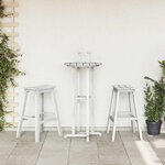 vidaXL Ensemble de bar de jardin 3 Pièces Blanc HDPE