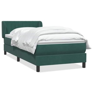 vidaXL Sommier à lattes de lit et matelas vert foncé 90x210 cm velours