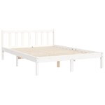 vidaXL Cadre de lit avec tête de lit blanc 140x190 cm bois massif