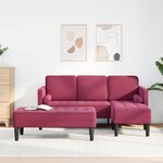 vidaXL Ensemble de Canapés 2 Pièces Rouge bordeaux 173 x 131 x 67 cm