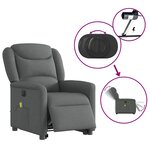 vidaXL Fauteuil inclinable de massage électrique Gris foncé Tissu