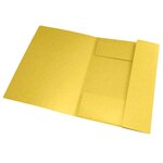 Chemise A4 carte lustrée TOP File 3 rabats à élastique JAUNE OXFORD