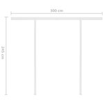 vidaXL Auvent manuel rétractable avec LED 3 5x2 5 m Jaune et blanc