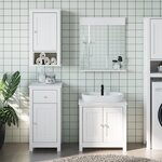 vidaXL Meubles de salle de bain 4 Pièces BERG blanc bois de pin massif