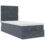 vidaXL Cadre de lit ottoman avec matelas gris foncé 90x190 cm velours