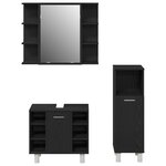 vidaXL Ensemble de meubles de salle de bain 3 pièces en bois d'ingénierie noir chêne