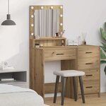 vidaXL Coiffeuse chêne artisanal 50 x 41 x 135 cm Bois d'ingénierie