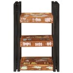 vidaXL Table de chevet Marron et Noir Bois massif de récupération