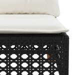 vidaXL Salon de jardin 7 Pièces avec coussins noir résine tressée