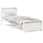 vidaXL Cadre de lit Blanc 90 x 200 cm Bois massif en pin
