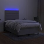 vidaXL Sommier à lattes de lit et matelas et LED Gris clair 120x200 cm