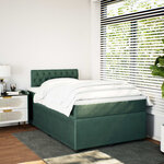 vidaXL Sommier à lattes de lit et matelas Vert foncé 120x200cm Velours