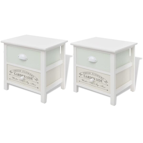 vidaXL Table de chevet en style français 2 Pièces Bois