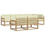 vidaXL Ensemble de canapés d'extérieur 6 pc Blanc et crème Polyester