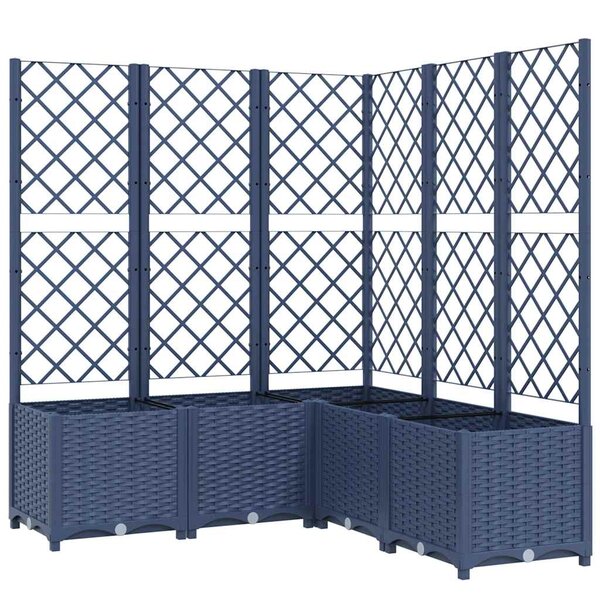 vidaXL Jardinière avec treillis bleu gris 120x120x136 cm PP