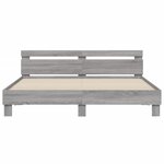 vidaXL Cadre de lit avec tête de lit et LED sonoma gris 180x200 cm