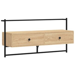 vidaXL Meuble TV mural chêne sonoma 100 5x30x51 cm bois d'ingénierie